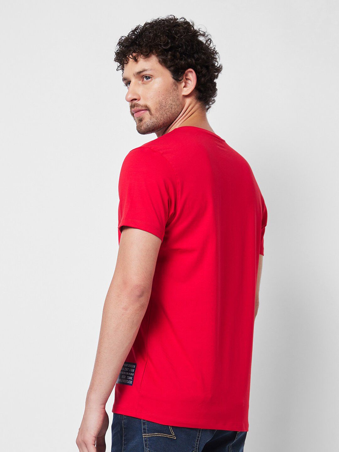 SPYKAR V-Neck Cotton Slim Fit T-shirt