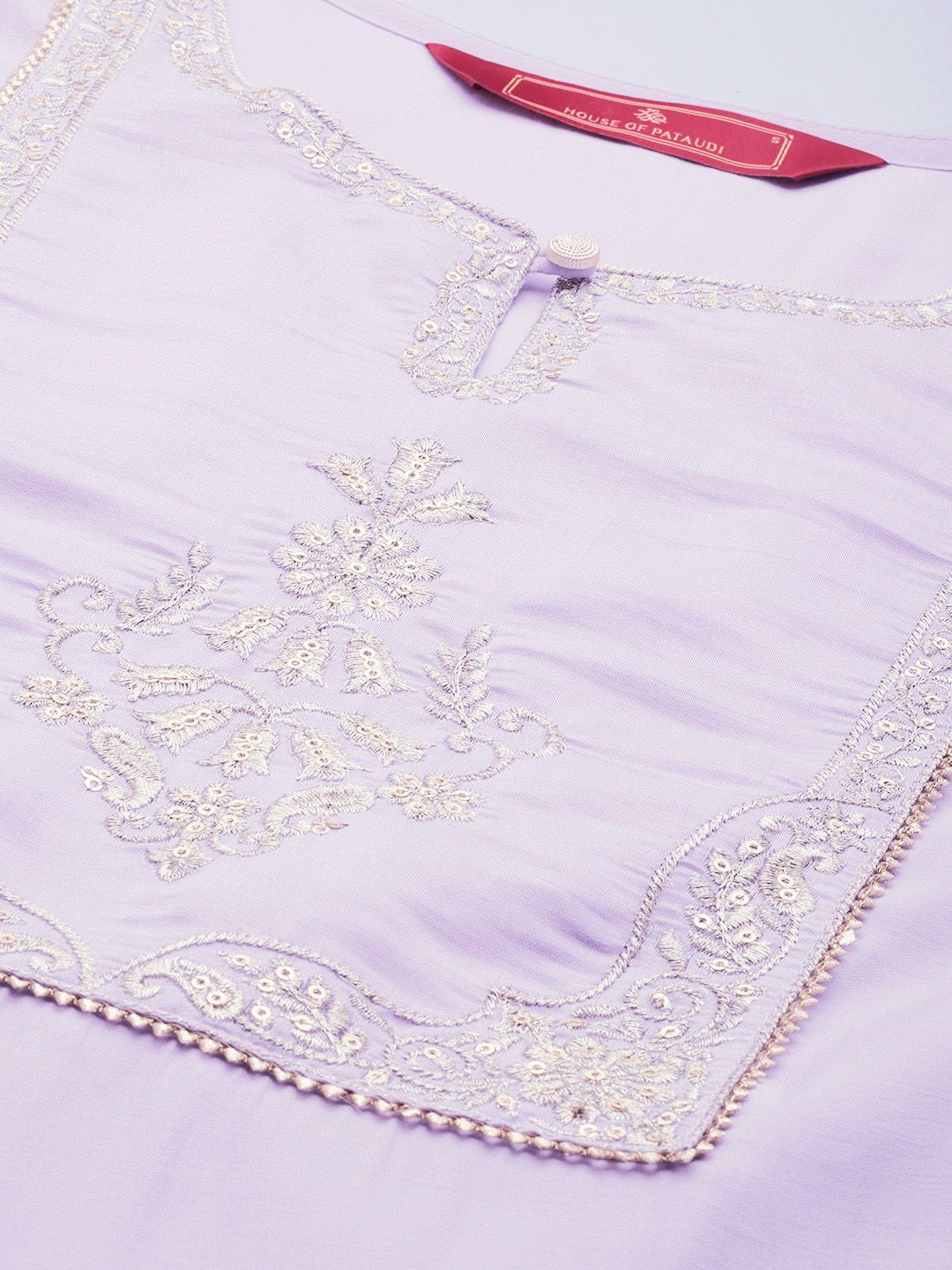House of Pataudi Ethnic Motifs Embroidered Sequinned Jashn Kurta with Palazzos & Dupatta