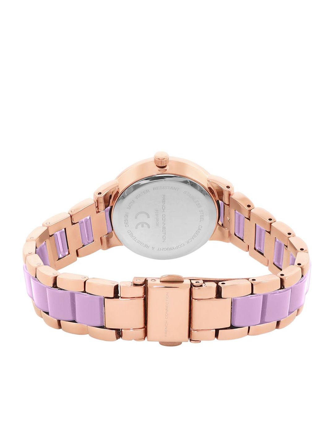 French Connection Women Stainless Steel Bracelet Style Straps Analogue Watch FCB10RGM