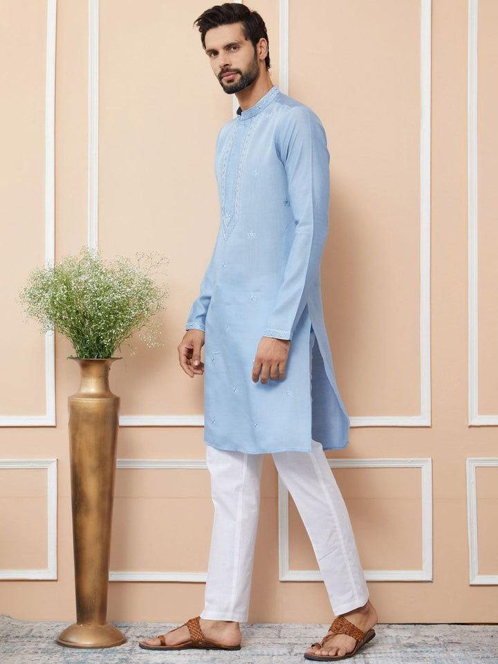 See Designs Men Embroidered Regular Thread Work Kurta with Pyjamas