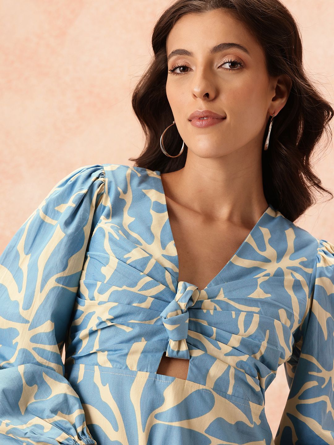 all about you Floral Print Pure Cotton A-Line Midi Dress