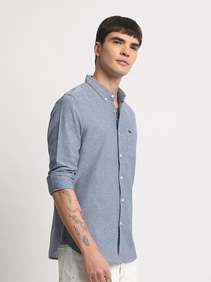 THE BEAR HOUSE Slim Fit Cotton Casual Shirt