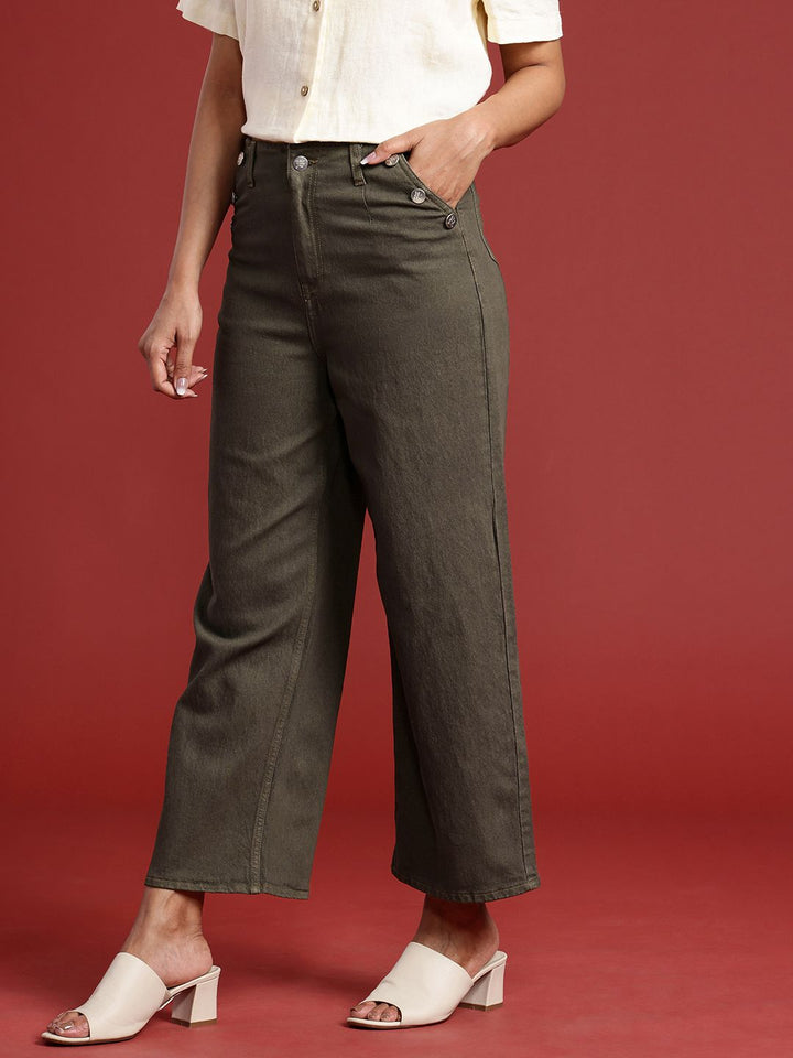 all about you Women Wide Leg High-Rise Stretchable Jeans