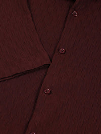 Thomas Scott Men Premium Spread Collar Textured Casual Shirt