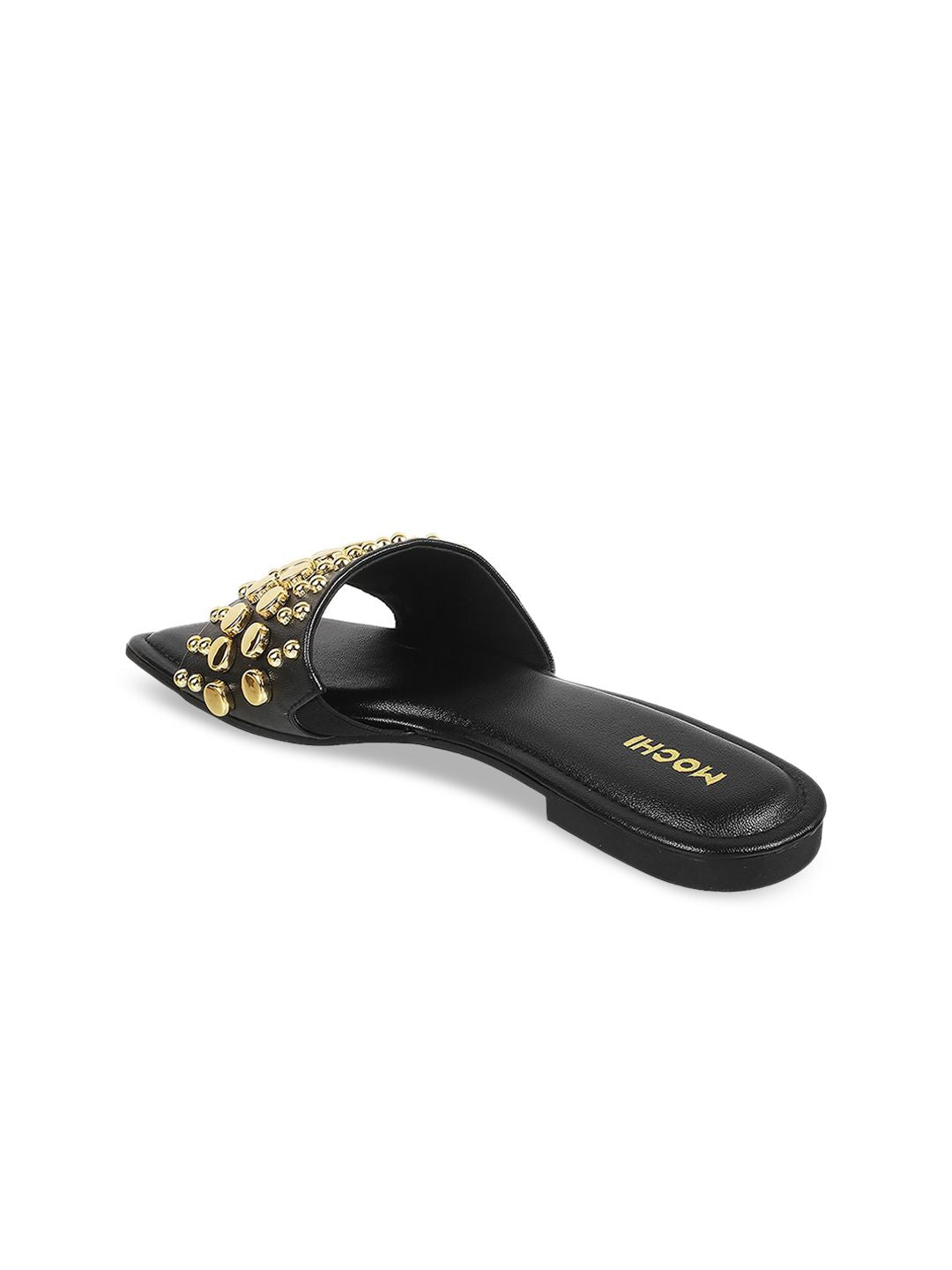 Mochi Embellished Open Toe Flats