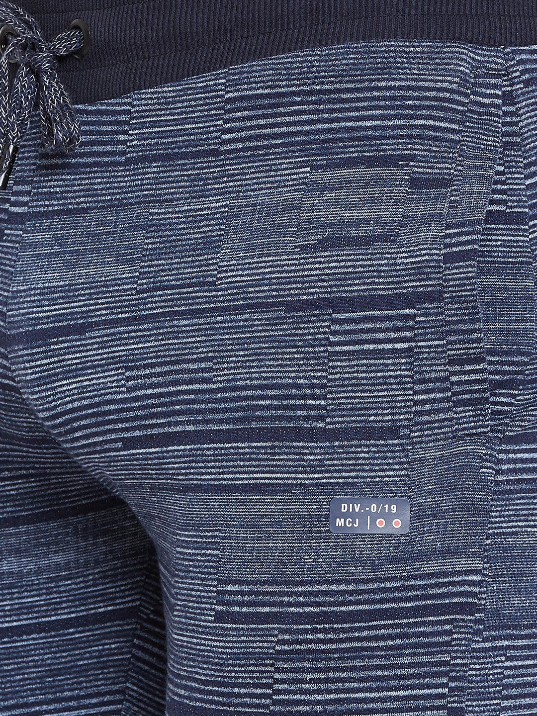 Monte Carlo Men Navy Blue & Off-White Striped Track Pants