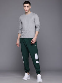 HRX by Hrithik Roshan Men Colourblocked Detail Mid-Rise Regular Fit Lifestyle Joggers