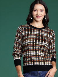 DressBerry Checked Acrylic Pullover