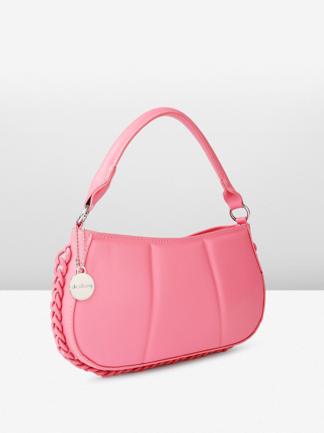 DressBerry Geometric Self Design Structured Handheld Bag