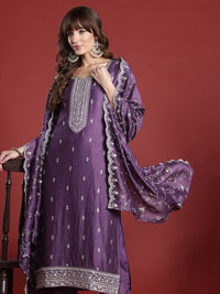 Indo Era Women Ethnic Motifs Embroidered Sequinned Kurta with Trousers & Dupatta