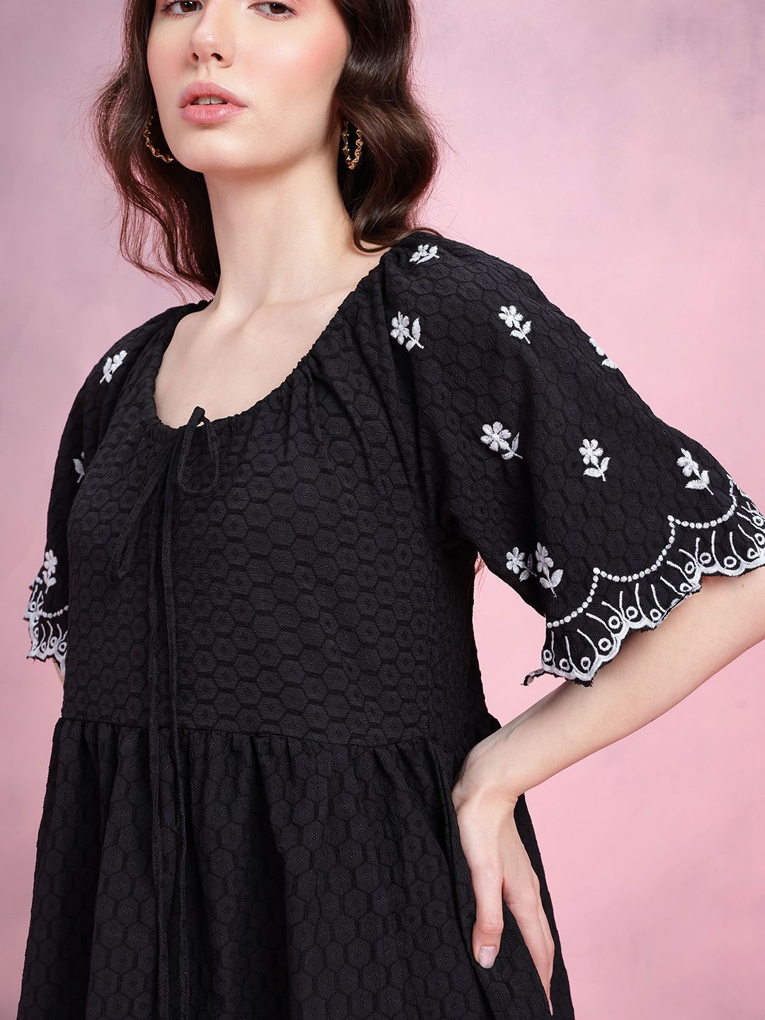 DressBerry Flared Sleeve A-Line Dress