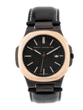 Sambungan Perancis Lelaki Dial & Gaya Gaya Kulit Tali Analog Watch- FCB2BL