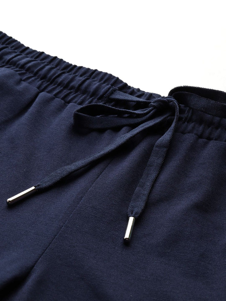 Monte Carlo Women Mid-Rise Regular Fit Track Pants with Contrast Piping