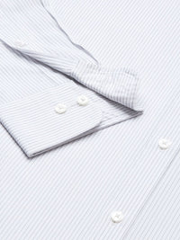 Park Avenue Men White & Grey Slim Fit Striped Formal Shirt