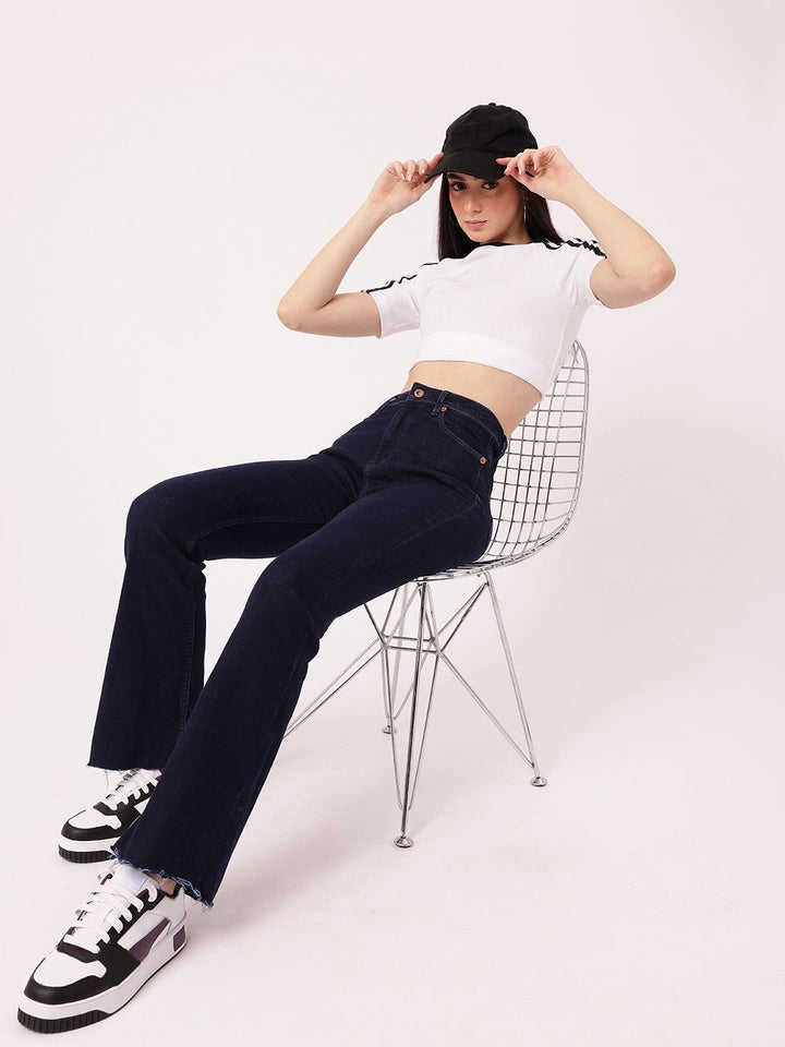 DressBerry Women Modern Vibe Stretchable Frayed Jeans