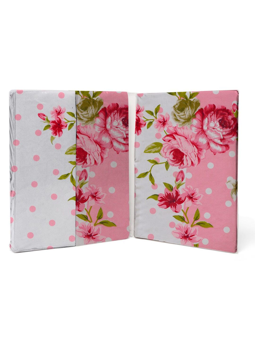 KLOTTHE Floral 300 TC Fitted Double King Bedsheet Set with 2 pillow covers