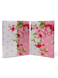 KLOTTHE Floral 300 TC Fitted Double King Bedsheet Set with 2 pillow covers