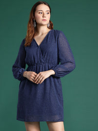 DressBerry Dobby Finish Puff Sleeve Mini Dress