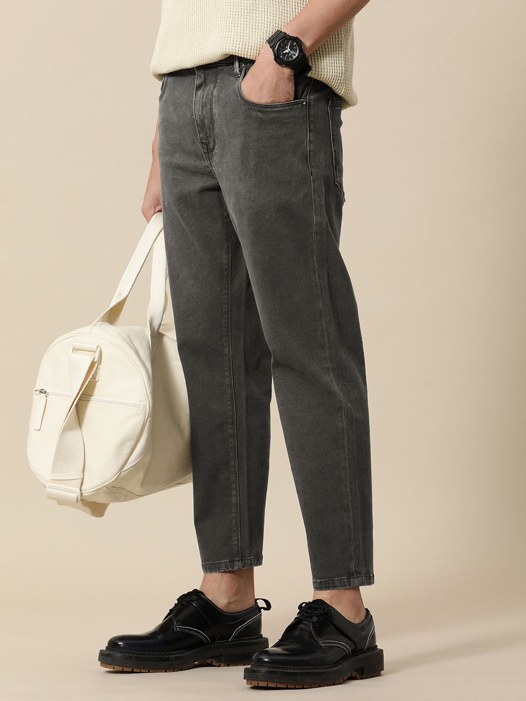 Mr Bowerbird Men Mid Rise Tapered Fit Light Fade Stretchable Jeans