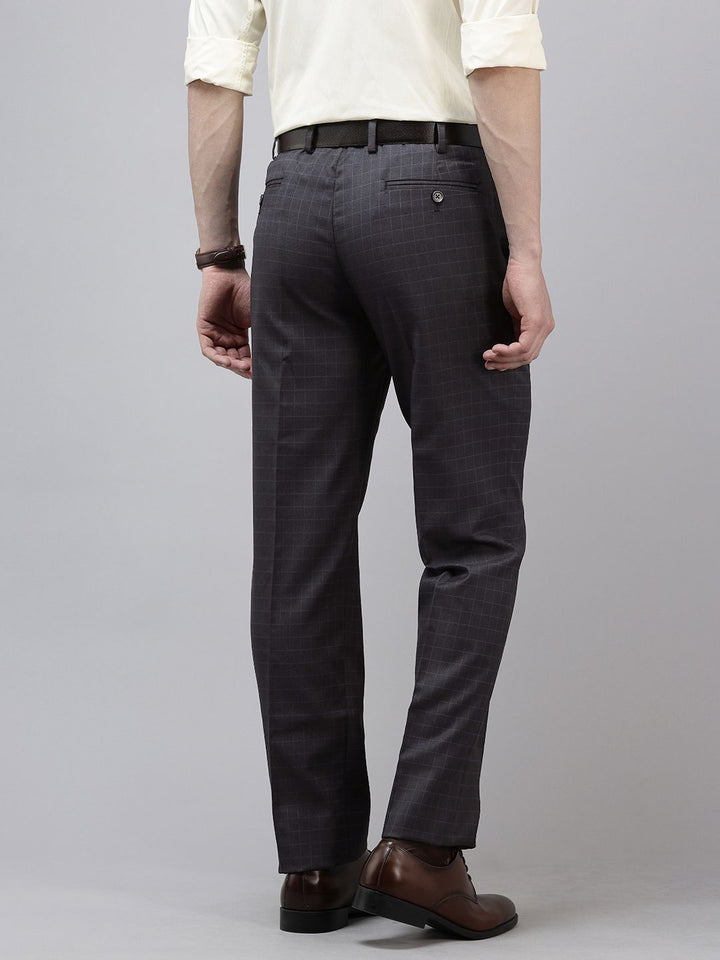 Park Avenue Men Checked Formal Trousers