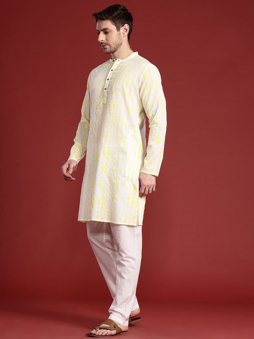 Anouk Dyed Pure Cotton Kurta with Trousers