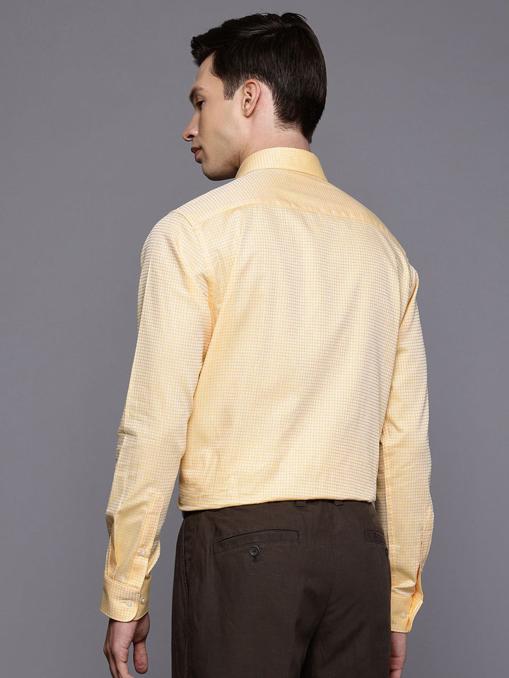 Raymond Slim Fit Self Checked Pure Cotton Formal Shirt