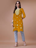 Kalini bersulam Chikankari Georgette Sheer Straight Kurta