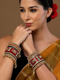 Set PANASH 22 Gelang Bertampal Batu & Manik Bersalut Emas