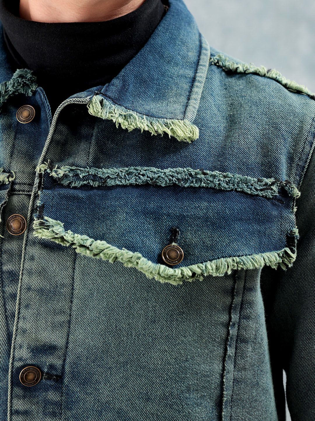 The Indian Garage Co Men Washed Denim Jacket