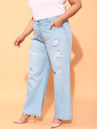 CURVY STREET Women Plus Size Comfort Mid-Rise Flared Jeans