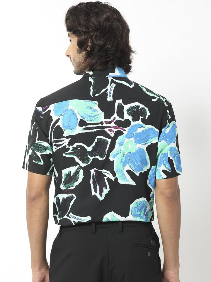 RARE RABBIT Men Agata Slim Fit Printed  Cotton Shirt