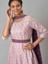 AURELIA Purple Ethnic Motifs Ethnic Empire Dress