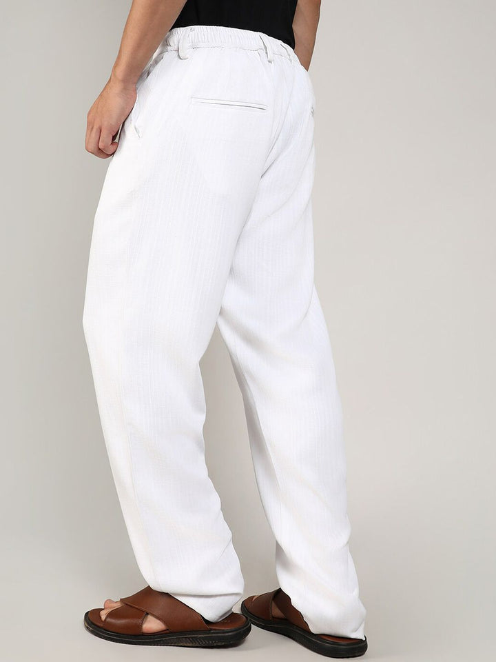 Campus Sutra Men Mid-Rise Relaxed Loose Fit Easy Wash Trouser