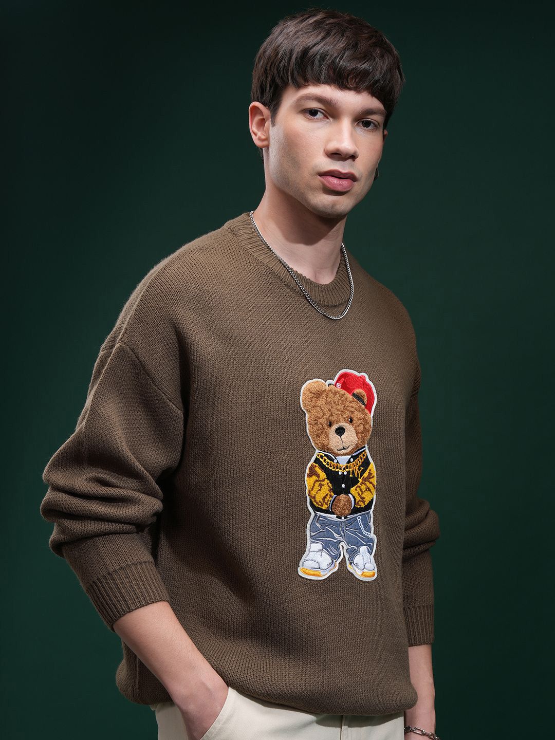 HIGHLANDER Men Embellished Round Neck Sweater