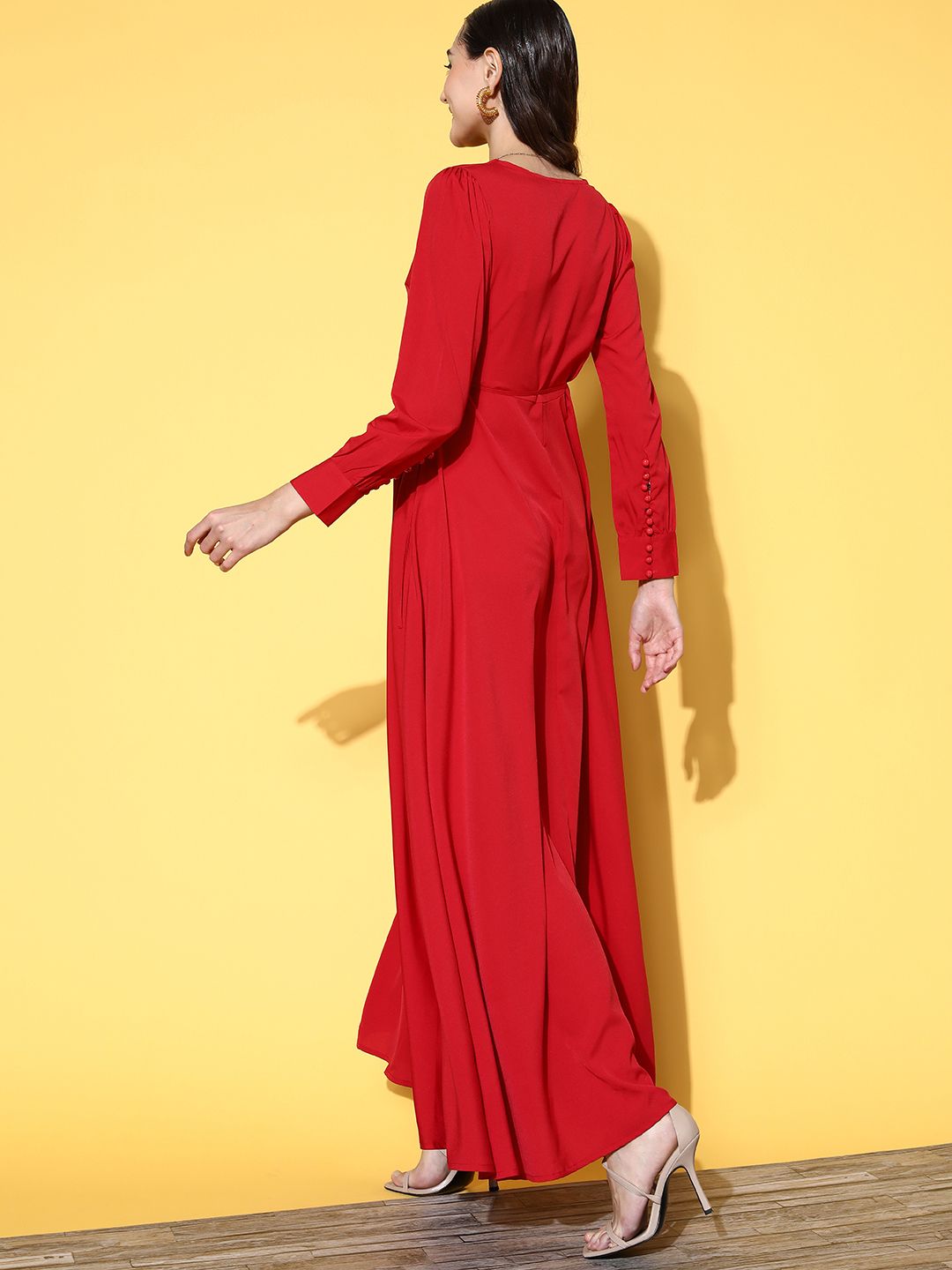 Berrylush Women Red Solid Vacay Attire