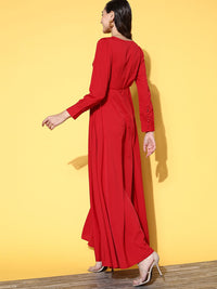 Berrylush Women Red Solid Vacay Attire