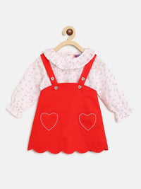 Nauti Nati Red Solid Cotton A-Line Dress