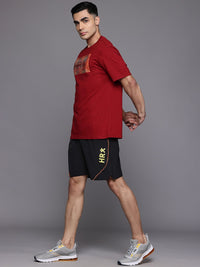 HRX by Hrithik Roshan Men Brand-Logo Print Rapid-Dry Training Shorts