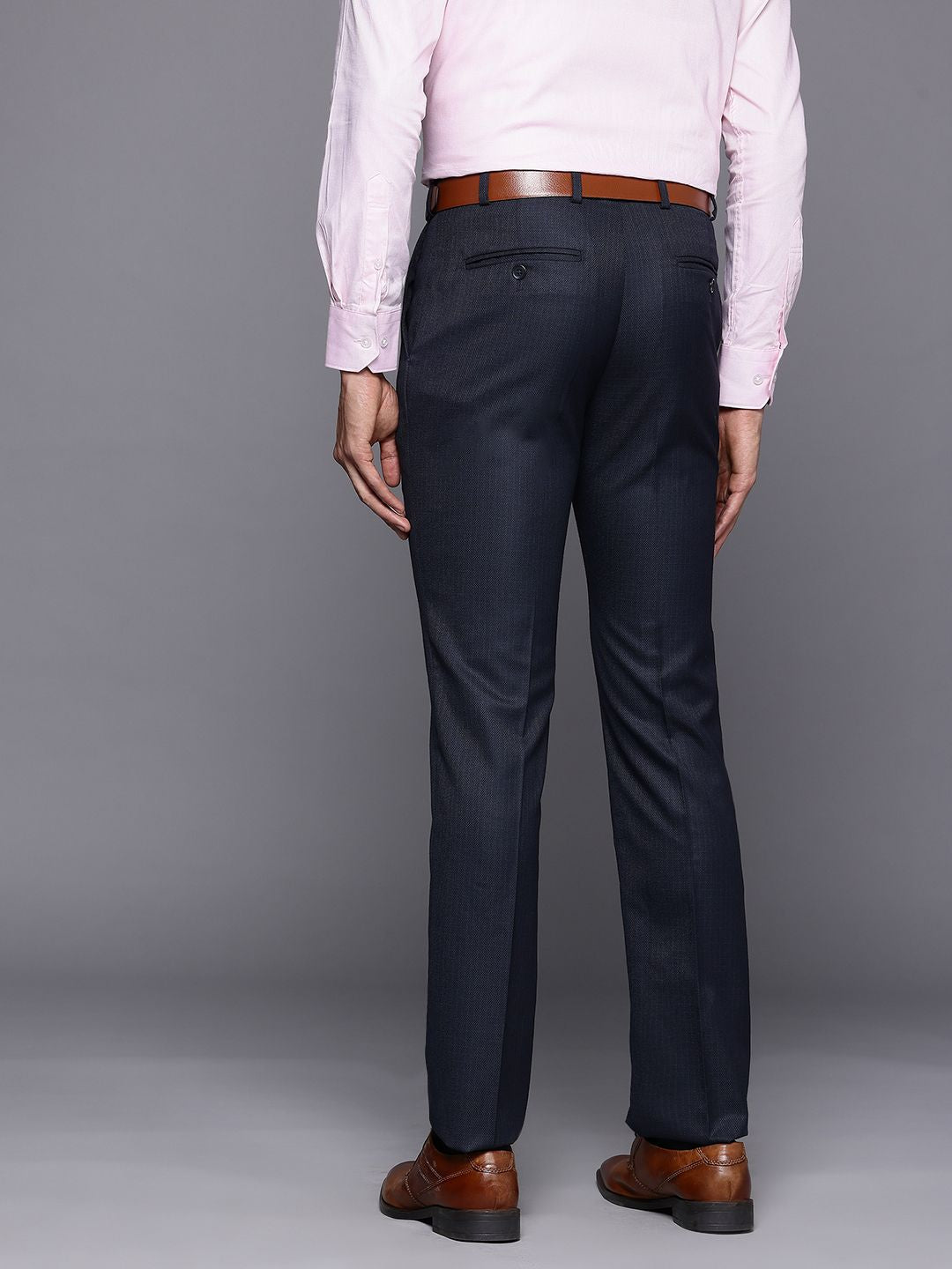 Raymond Men Textured Slim Fit Formal Trousers