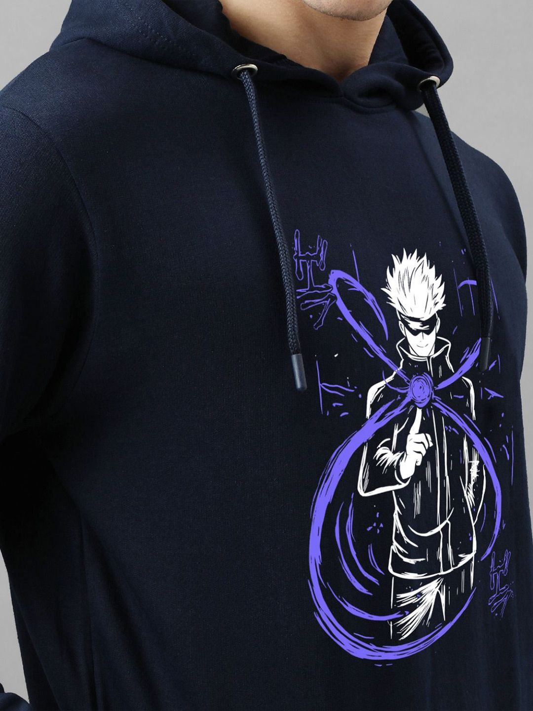 ADRO Men Graphic Printed Hooded Sweatshirt