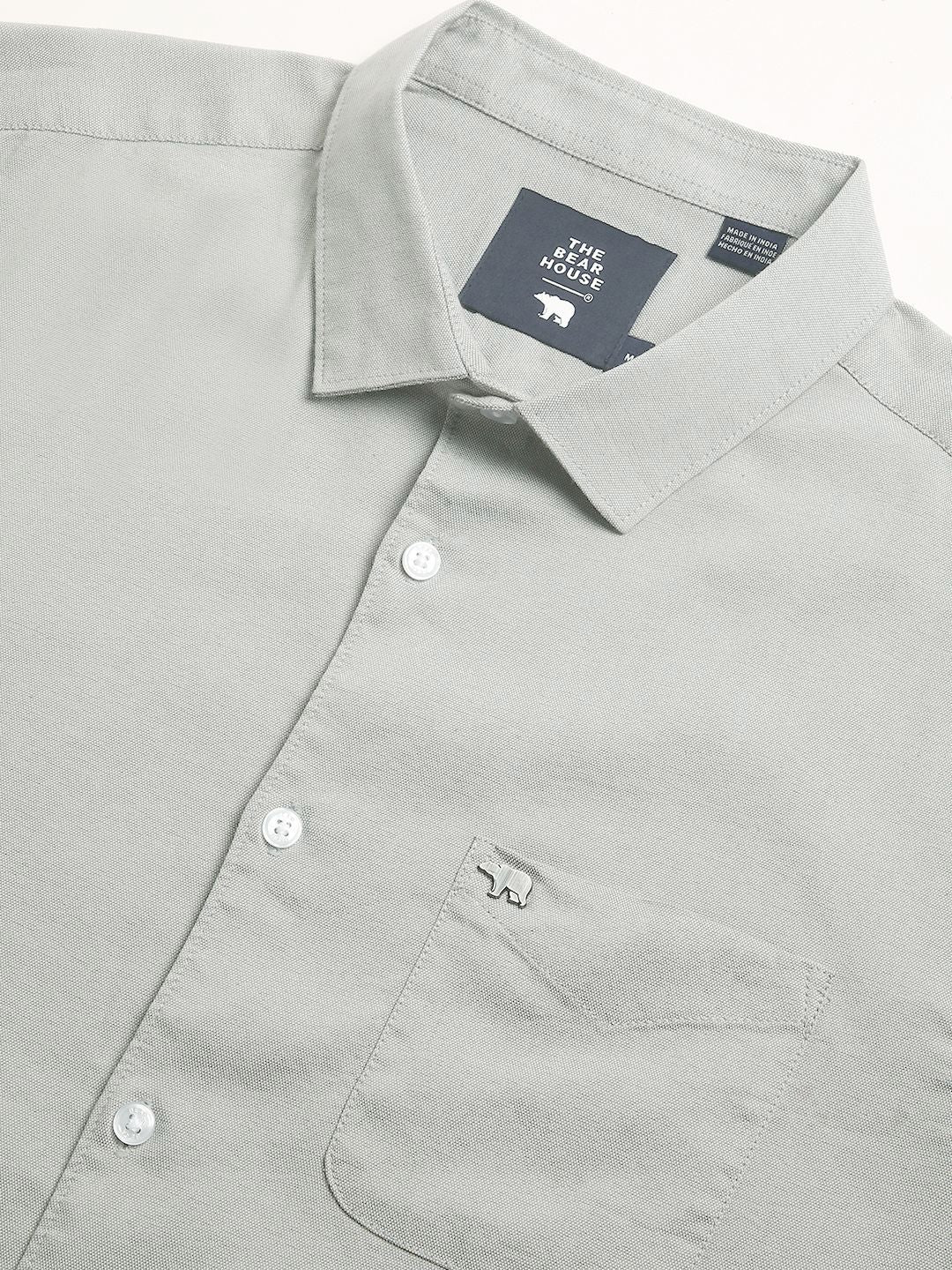 THE BEAR HOUSE Men Slim Fit Opaque Solid Casual Shirt