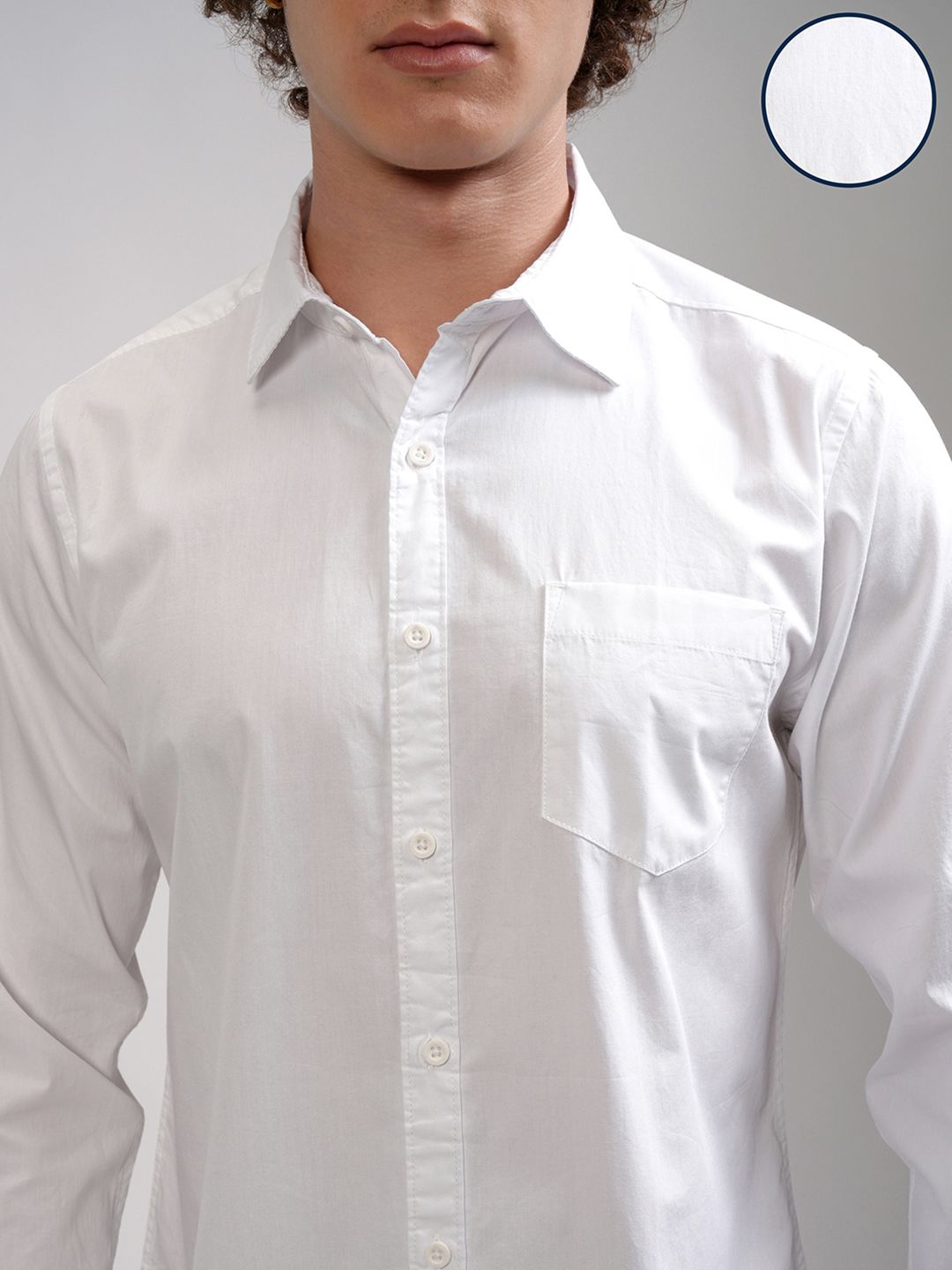 HIGHLANDER Men White Slim Fit Casual Shirt
