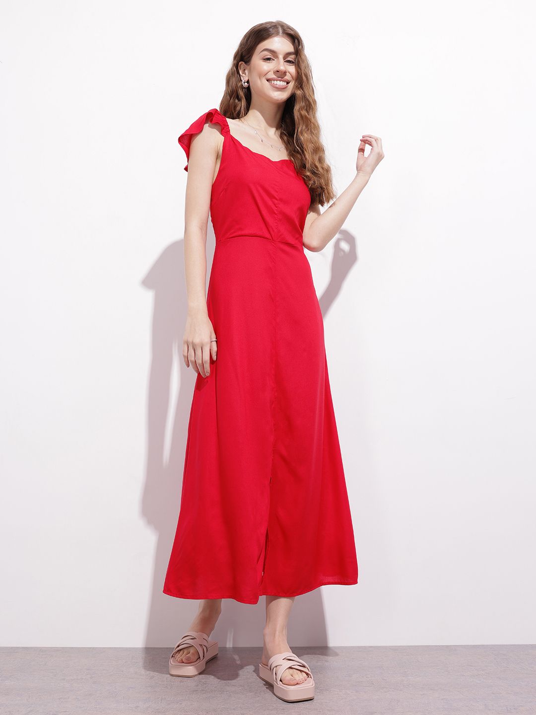 DressBerry CottageCore Classic Slit A-Line Midi Dress