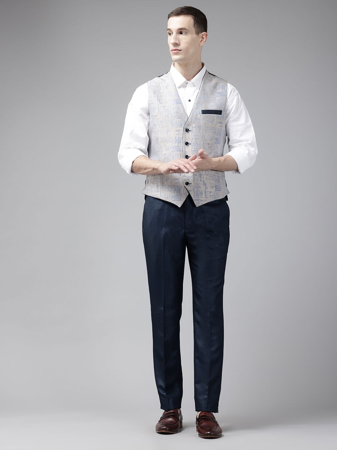 Park Avenue Notched Lapel Collar Super Slim Fit 3 Piece Formal Suit