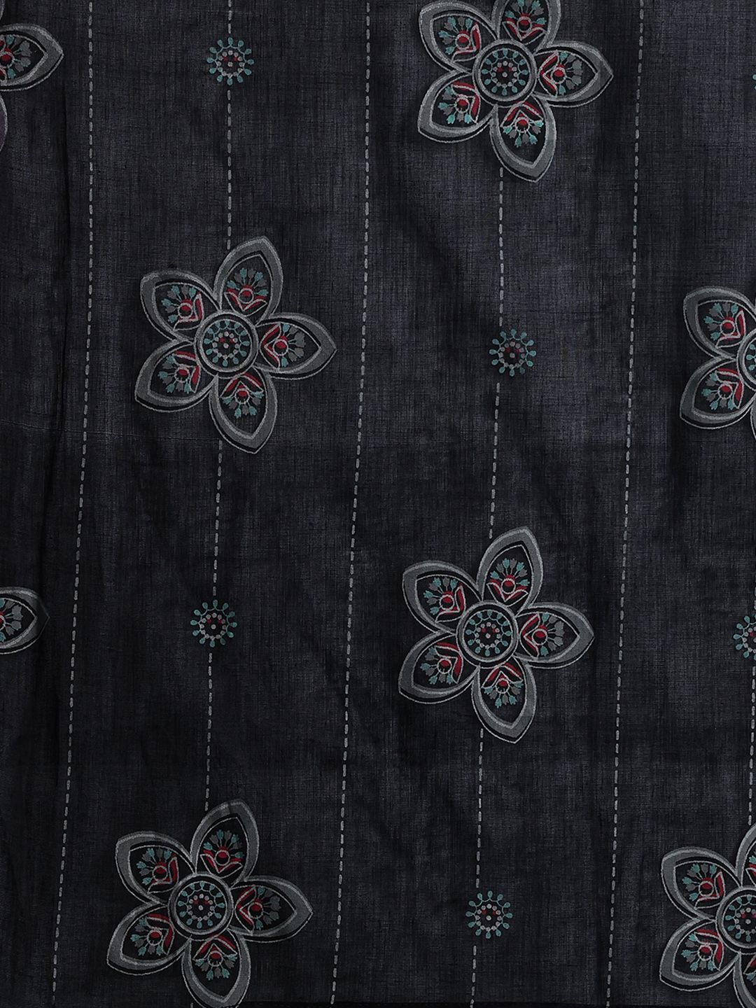 Indo Era Floral Printed Sequinned Pure Cotton Kurta With Trousers & Dupatta