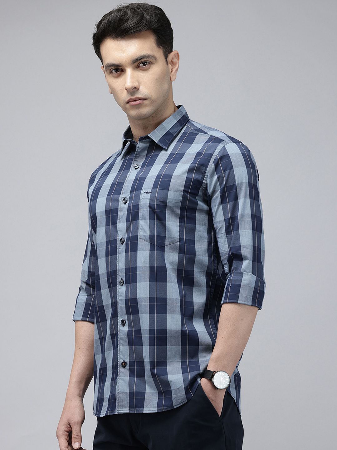 Park Avenue Slim Fit Checked Casual Shirt