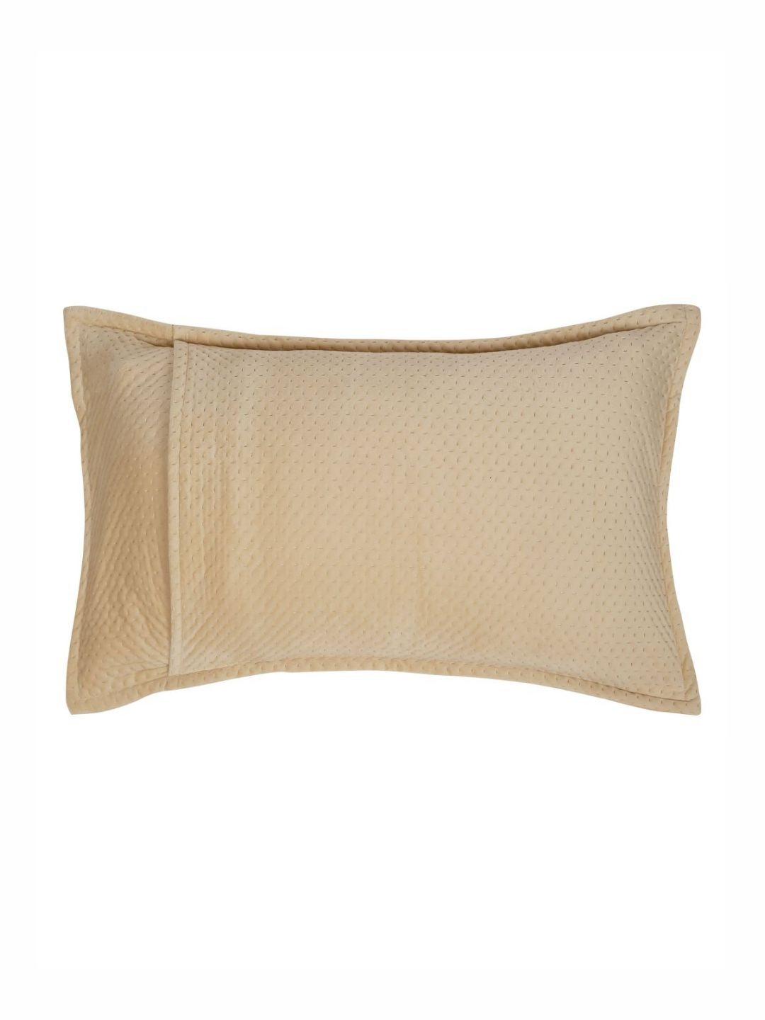 HOSTA HOMES Cream Coloured 2 Pieces Self Design Rectangle Shaped Pillow Covers
