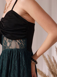STREET 9 Shoulder Straps Lace Fit & Flare Dress