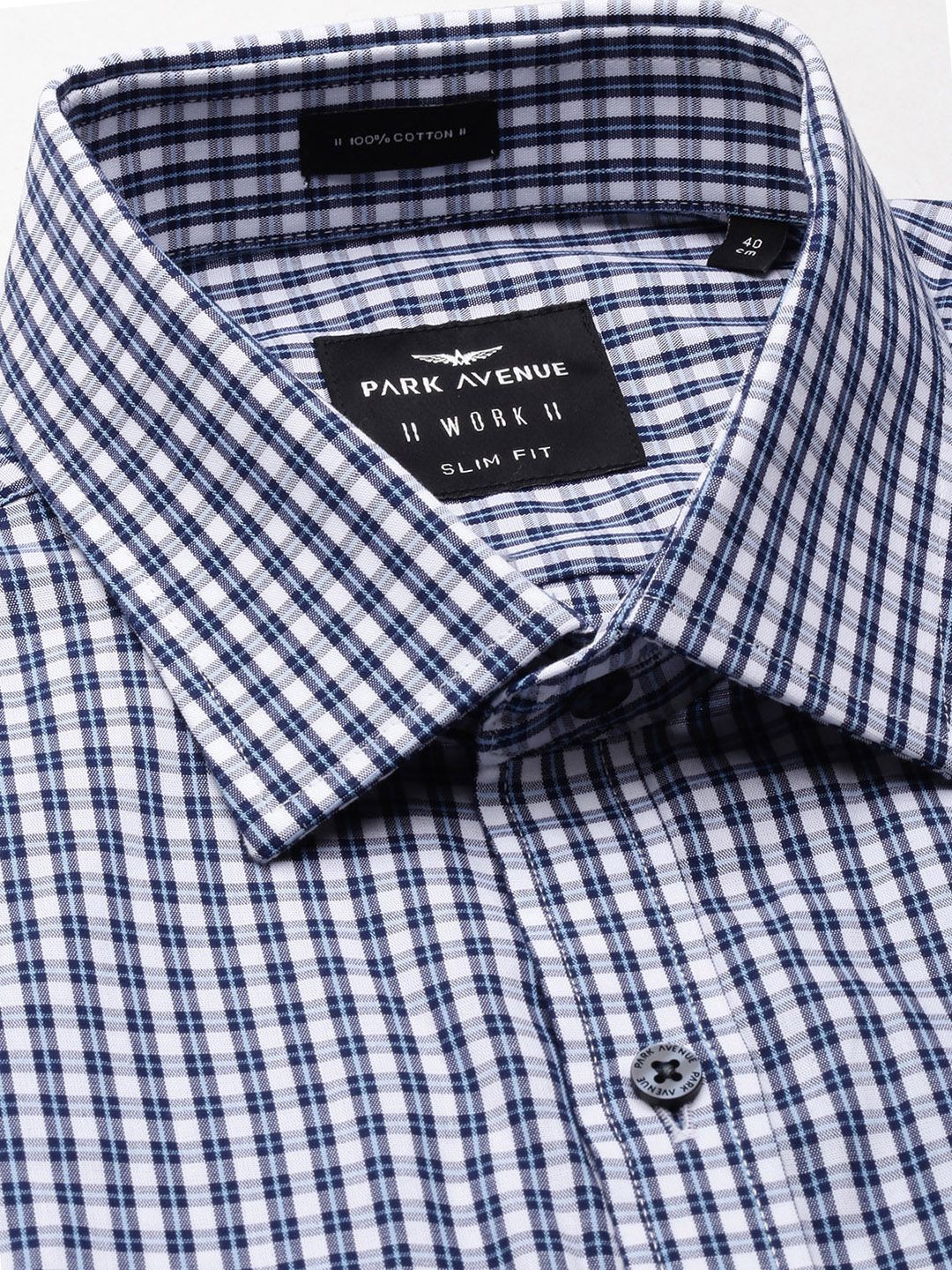 Park Avenue Pure Cotton Slim Fit Checked Formal Shirt