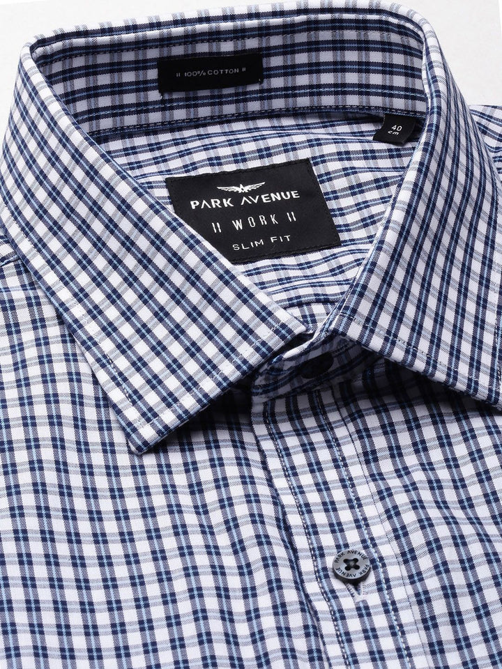 Park Avenue Pure Cotton Slim Fit Checked Formal Shirt